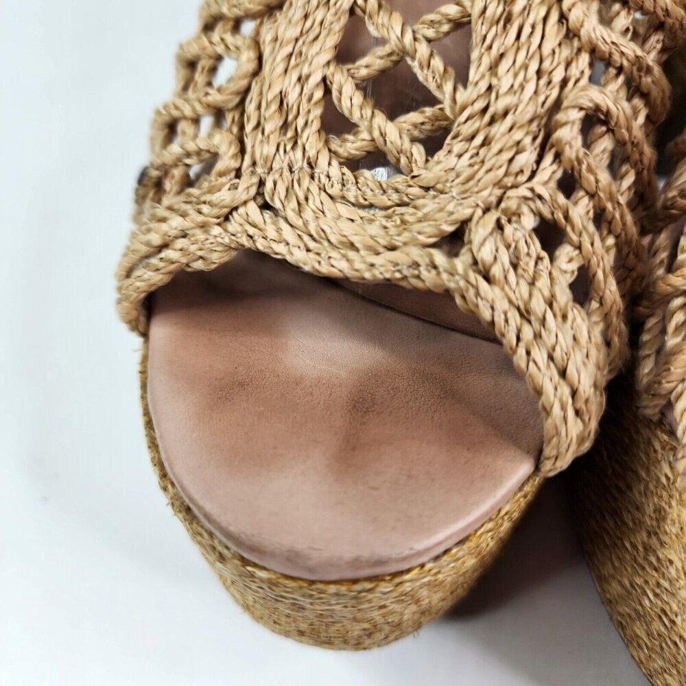 Vicenza Anthropologie Melissa Woven Platform Sandals In Boho Beige Size US 6 - Picture 9 of 16